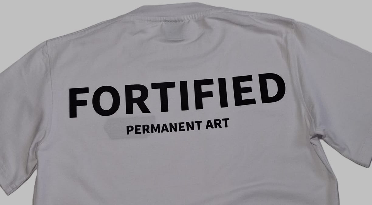Classic Tee White Embroidered Back Close-Up